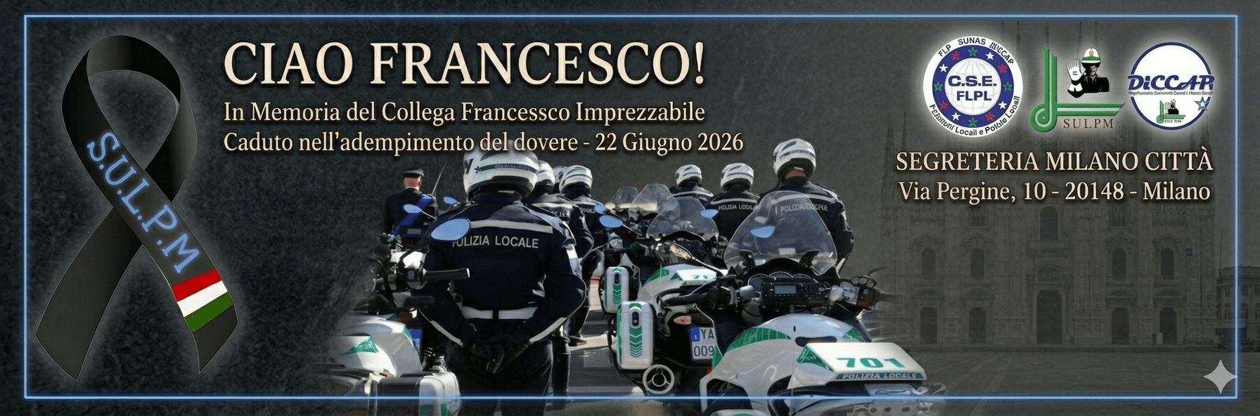 Cordoglio per Francesco e la rabbia del Sindacato. “È giunto il momento di dire BASTA!”